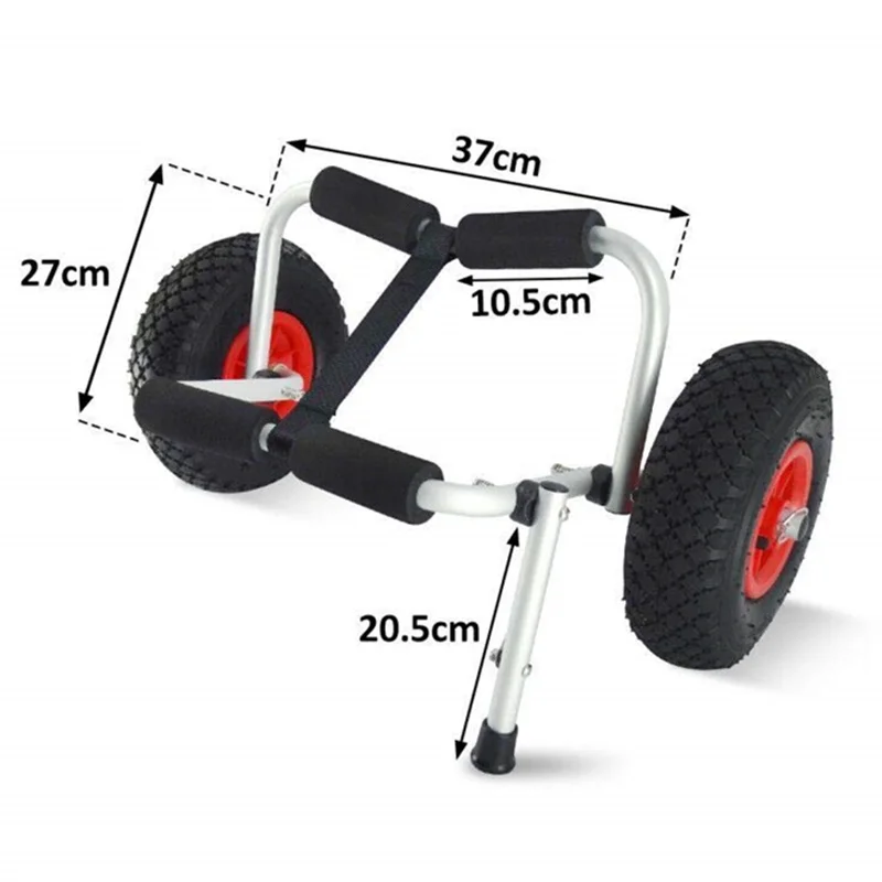 JayCreer Universal Canoe, Kayak & Stand Up Paddle SUP Cart Carrier Trolley With Inflatable Tires