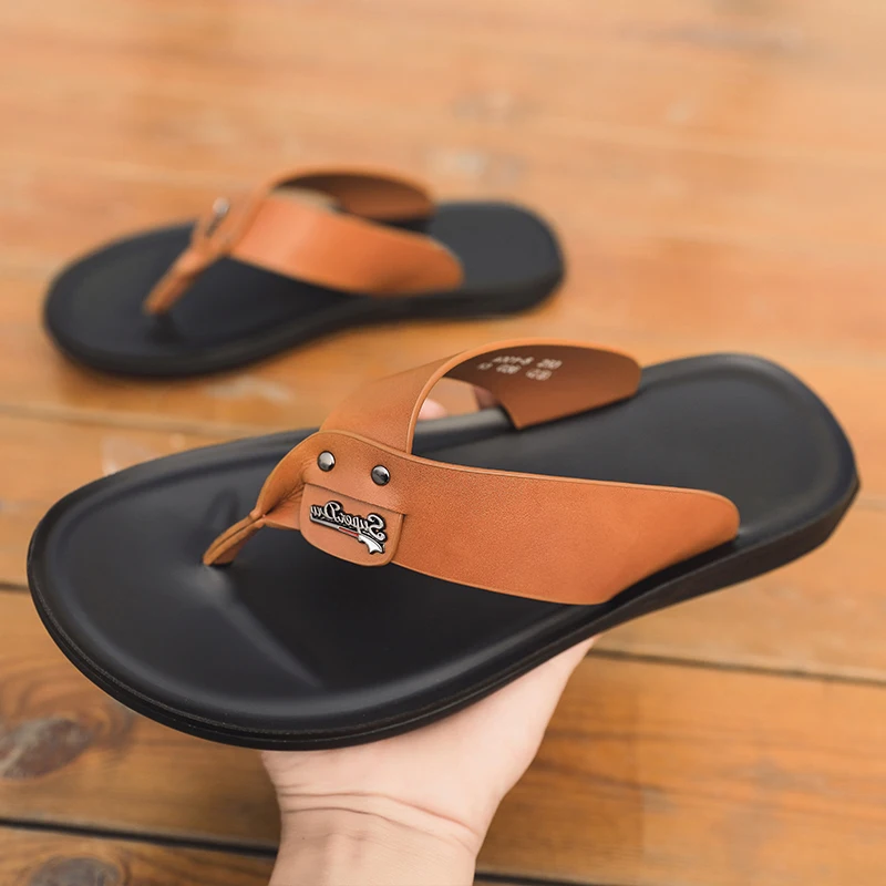 

Hot Sale Flip Flops Men Black Men Slippers Good Quality Mens House Slippers Comfortable Mens Slides Light Beach Walking Shoes