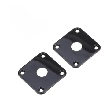 

Musiclily Pro Plastic Curved Jack Plate Square Jackplates for Gibson Epiphone Les Paul Guitar, Black (Set of 2)