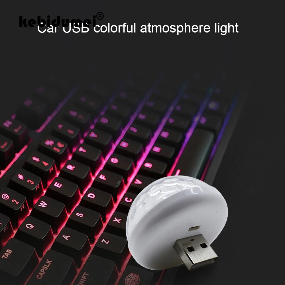 Автомобильный светодиодный RGB мини-светильник USB-лампа для диджея с разъемом Type C