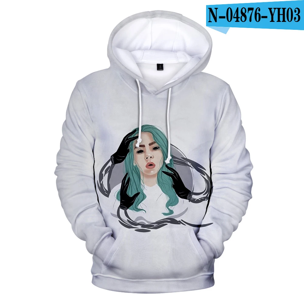 Осень Зима 3d принт Billie Eilish толстовки для мужчин женщин толстовка горячая Распродажа мальчиков девочек Billie Eilish одежда - Цвет: 3D