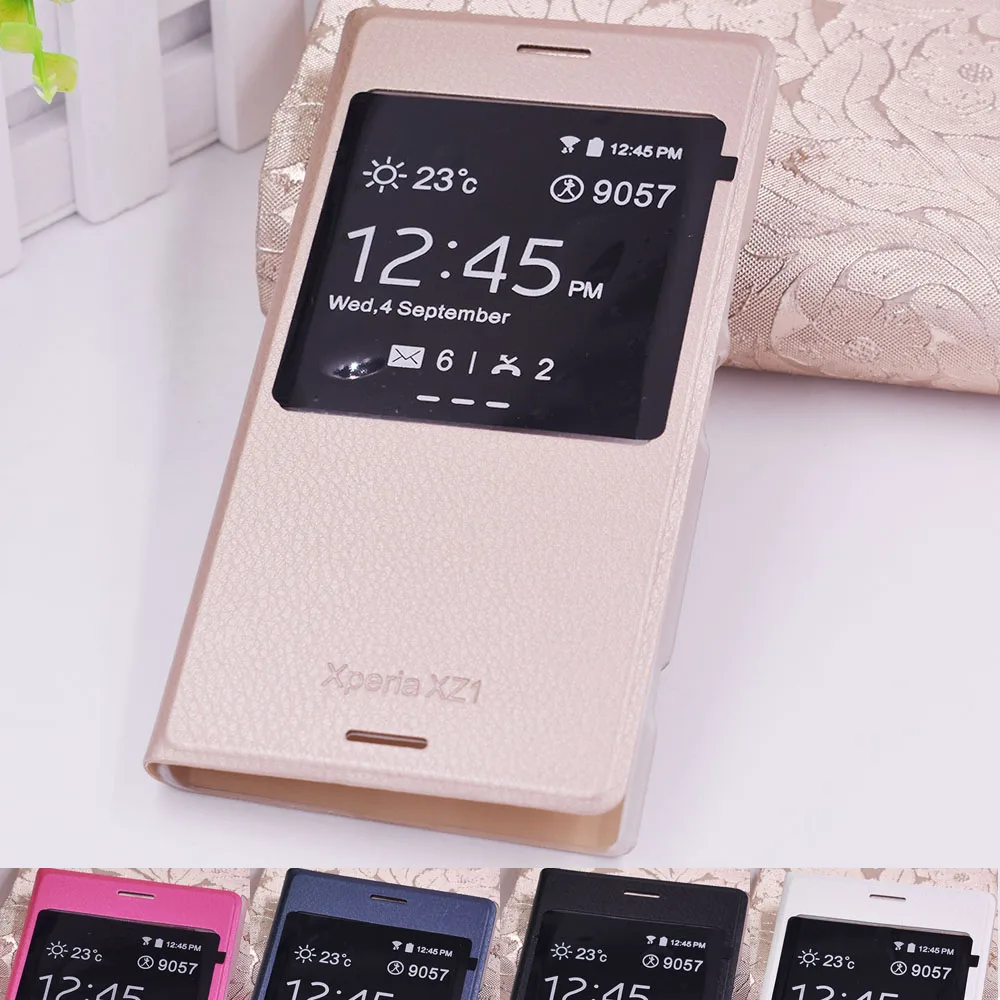 Для Sony Xperia xz1 чехол XZ1 из искусственной кожи ПК Жесткий Чехол для xperia флип G8341 G8342|case