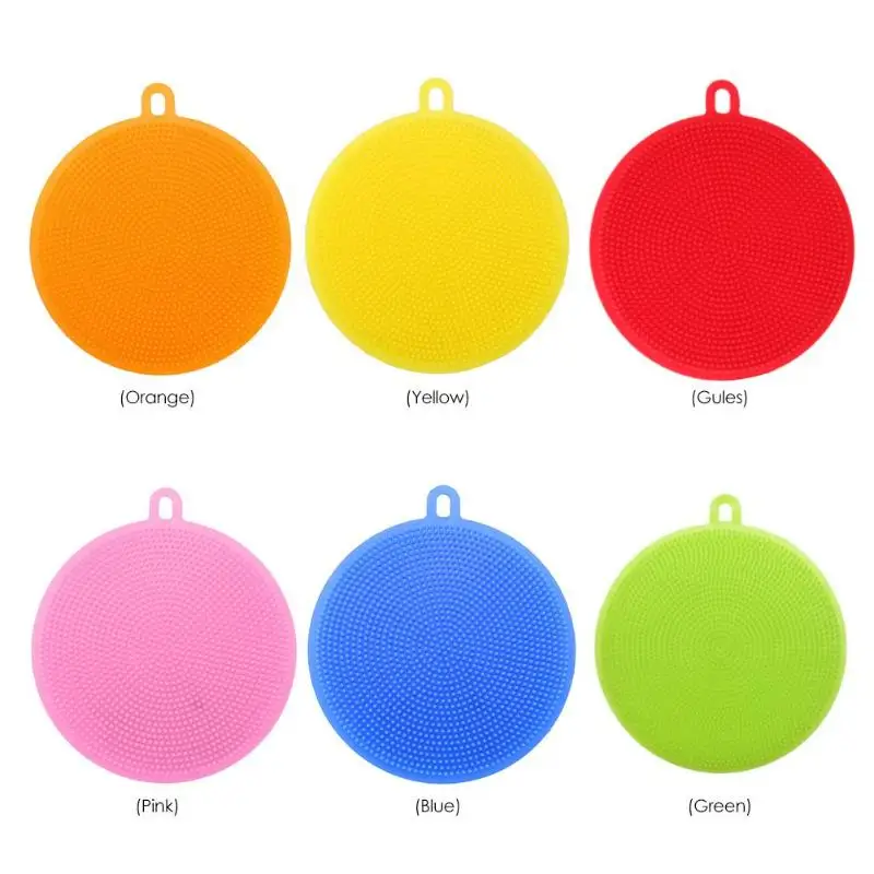 

Silicone Cleaning Brush Dish Washing Sponge Scrubber Kitchen Cleaning Antibacterial Tool Pot Pan Bowl Scrubber Kitchen Cleaning
