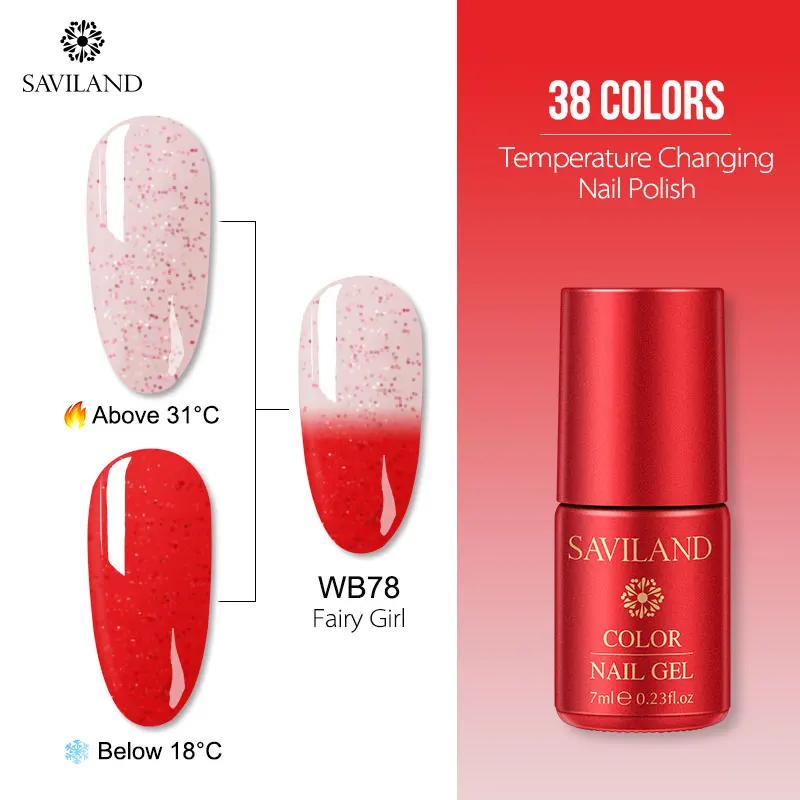7ml WB78 Saviland 7 мл Тепловая температура изменение УФ-гель для ногтей изменение настроения Хамелеон Гель лак для ногтей цветной гель лак - Цвет: 7ml WB78