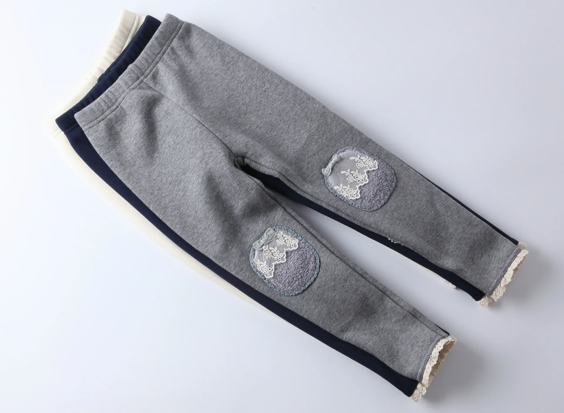 [Special Offer] New Style Childrenswear Winter Style Girls' Trousers Patch Korean-style plus Velvet Warm Crawler Girls Base