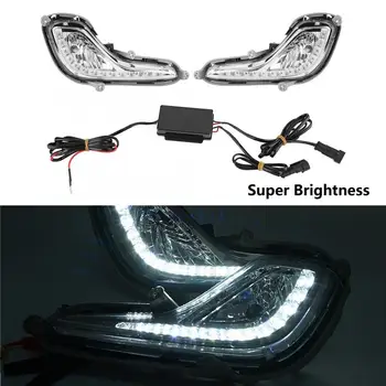 

1 Pair Car Daytime Running Light DRL White LED Daylight Fog Lamp for Hyundai Accent 2012 2013 2014 2015 2016 2017 2018
