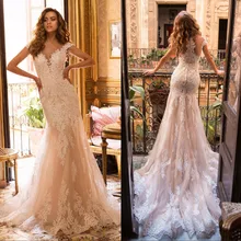 Дубай роскошное вышитое бисером свадебное платье милое с открытыми плечами ТРАПЕЦИЕВИДНОЕ свадебное платье Vestidos De Novia аппликация кружева кнопка назад невесты