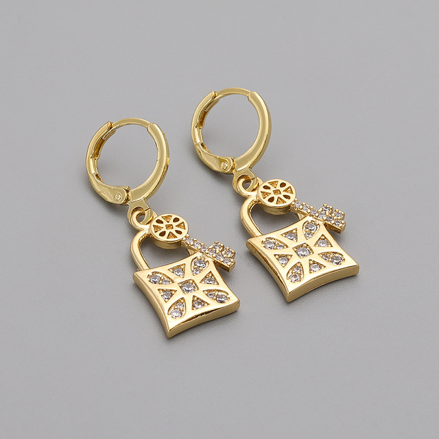 Steel Sinple Lock Women Dangle Earrings Gold Color 2021 Hot Fashion Dainty Drop Earrings For Women Jewelry Gift