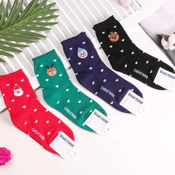 

Women Thin Sock Lovely Ladies Christmas Socks Colorful Unisex Long Casual Cotton Sox Girls Spring Autumn Trendy Skarpetki Meskie