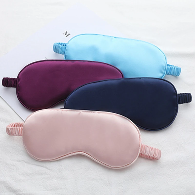 Eye Mask Eye Patch Silk Sleeping Eye Mask Carrying Pouch Bag Travel Sleep Eyeshade Women Man Nap Cover Comfortable Eye Patch Help Rest
