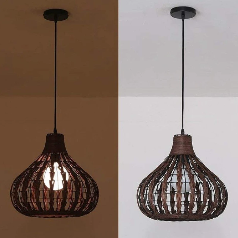Natural Bamboo Chandelier DIY Wicker 