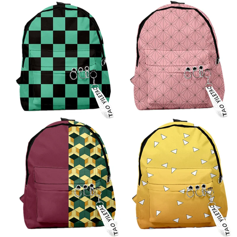 Demon Slayer: Kimetsu no Yaiba Backpack Canvas Bag Kamado Tanjirou School Bags Girl Mochila Feminina Nezuko Notebook Cosplay |