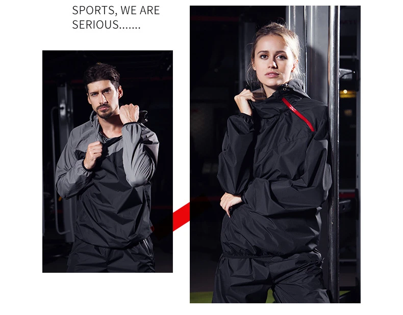Для мужчин сауна костюм Heavy Duty Фитнес Спортивная Потливость куртка сауна PantsTrainning спортивный комплект бег потери вес костюмы 4XL