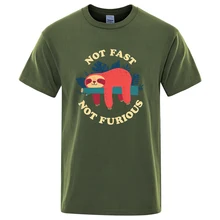 

Not Fast Not Furious Cartoons Printing Men Tee Shirts Breathable Brand Tops Street Fashion T-shirt Mens Casual Summer T Shirts