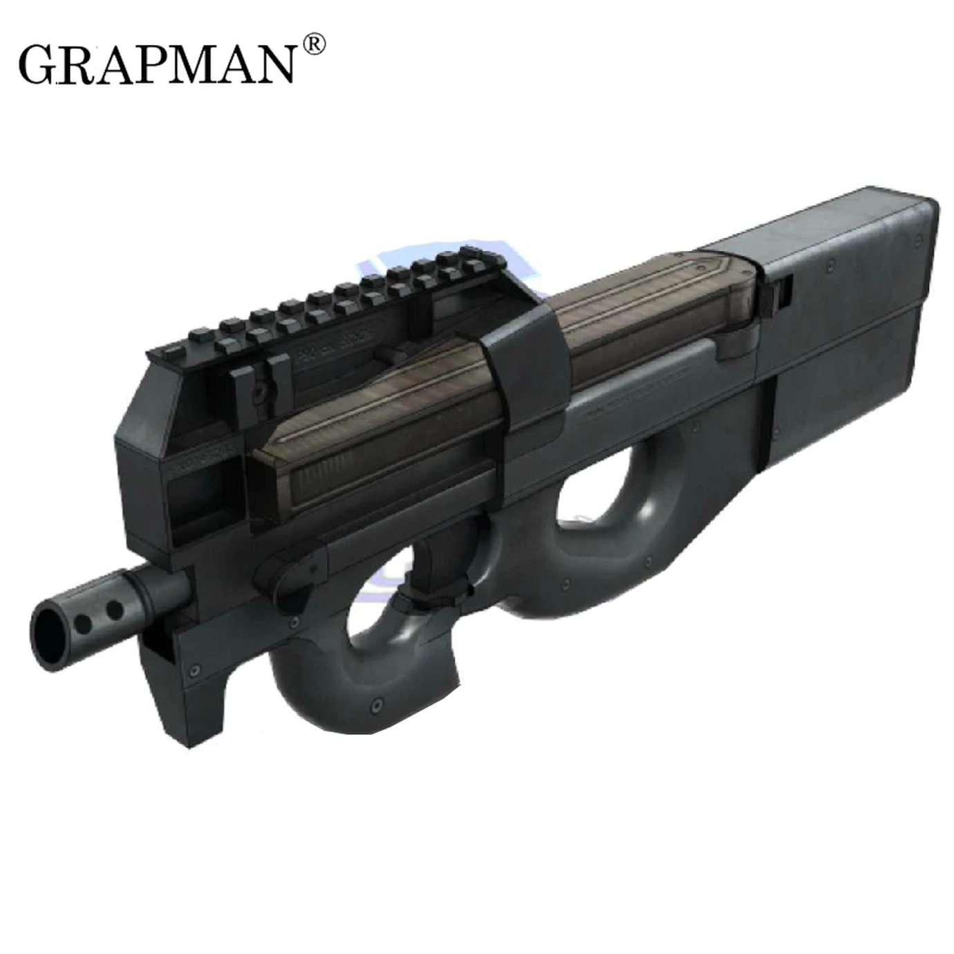Бумажная модель ружья современный fn p90 submaxi egun 1:1 3D головоломка DIY развивающая