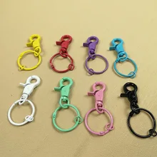 Multi-color Color Metal Baking Varnish Paint Spraying Alloy Key Ring Dog Buckle Hooks DIY Jewelry Accessories Pendant