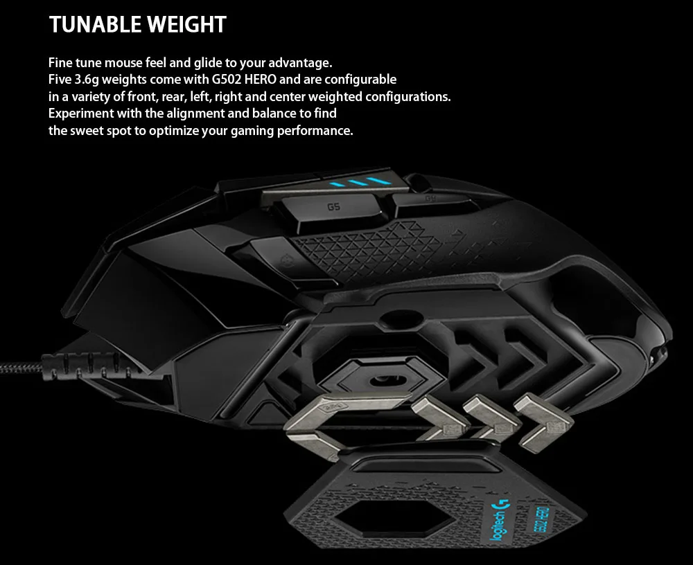 Игровая мышь с подсветкой, RGB, программируемым датчиком HERO 16000 dpi, настраиваемая для онлайн-игр MOBA