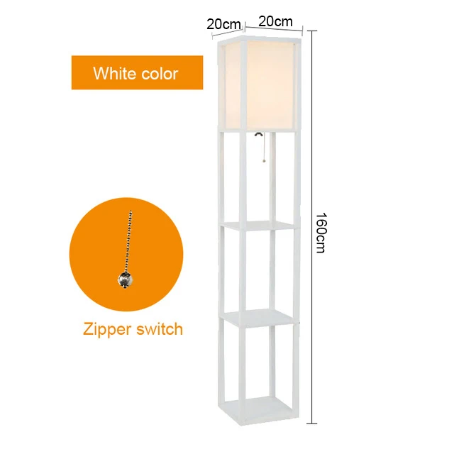 Maxwell СВЕТОДИОДНЫЙ торшер современный Азиатский стиль напольный свет с мягкими диффузными белыми оттенками деревянная рама полка для домашнего освещения - Цвет абажура: White color