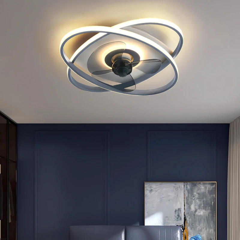 Nordic decorative study led ceiling lamps chandelier fan bedroom ceiling fan with led light and control fans with light