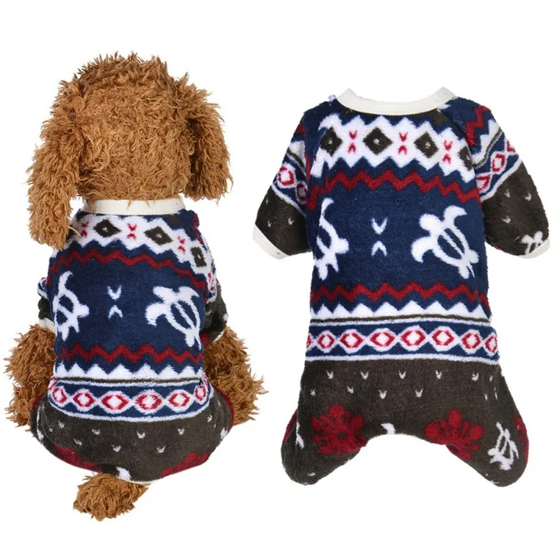 

Autumn Winter Coral Velvet jumpsuit Pet Dogs Clothes Christmas Snowflake Printed Pet dog Coats Pet Cat Yorkshire Clothing
