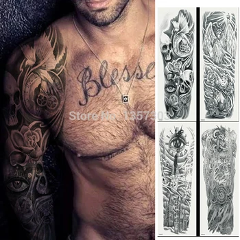 

10 pieces fake tattoo of waterproof temporary thigh arm print body art temporary tattoo tattoo sticker