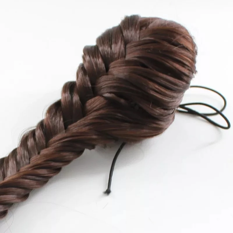 AOOSOO синтетические волосы Плетеный плетеные «рыбий хвост» елочка, прическа "хвост" для белый женский парик, заколки, заколки для волос, трессы, заколки, 4 цвета на выбор
