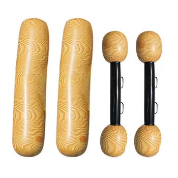 

4-piece Inflatable Floating Toy Inflatable Log Riding Pool Game Set Wood Grain Mount Floating Row Suit Floating Toys