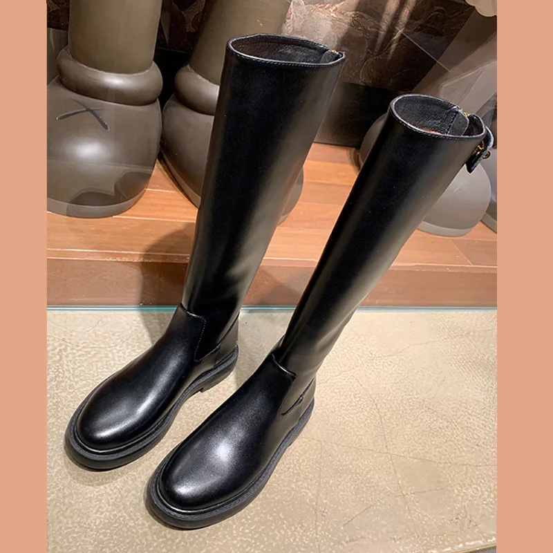 Botas de caballero para mujer, botines grandes de piernas gruesas y largas,  talla grande 41 43, 2021|Botas hasta la rodilla| - AliExpress