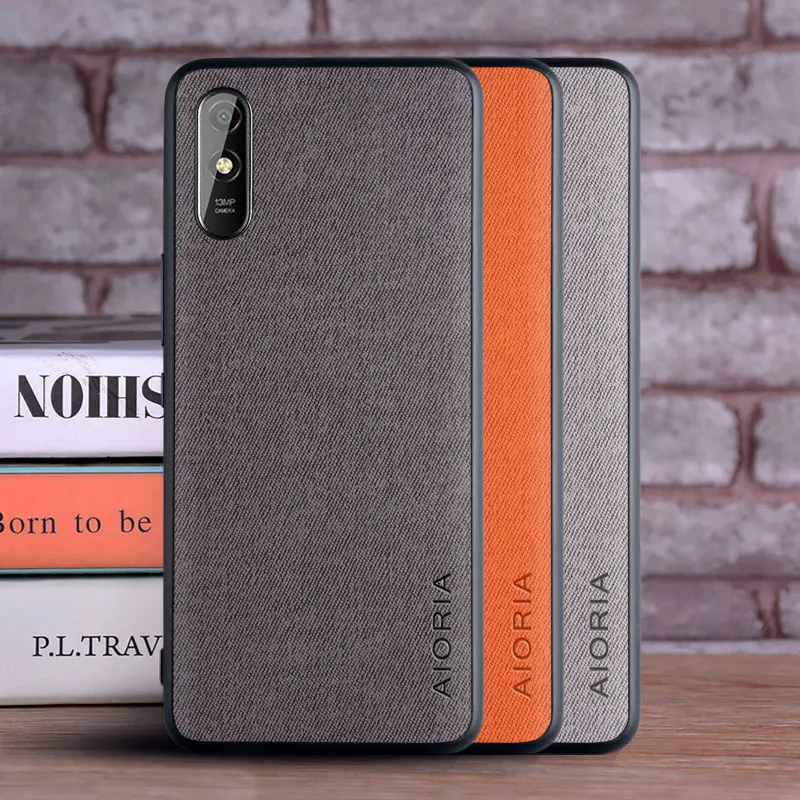 Чехол для Xiaomi Redmi 9A роскошный чехол из текстильной кожи мягкий ТПУ Жесткий ПК