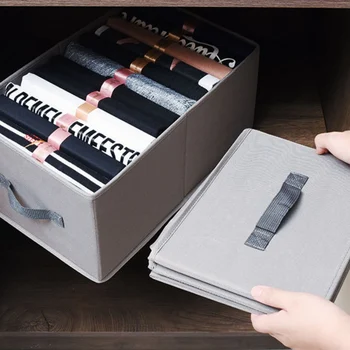 

Clothes Storage Box With Handle Clothes Socks Toy Snacks Sundries organizer Cosmetics Household clothes storage box Bins new*