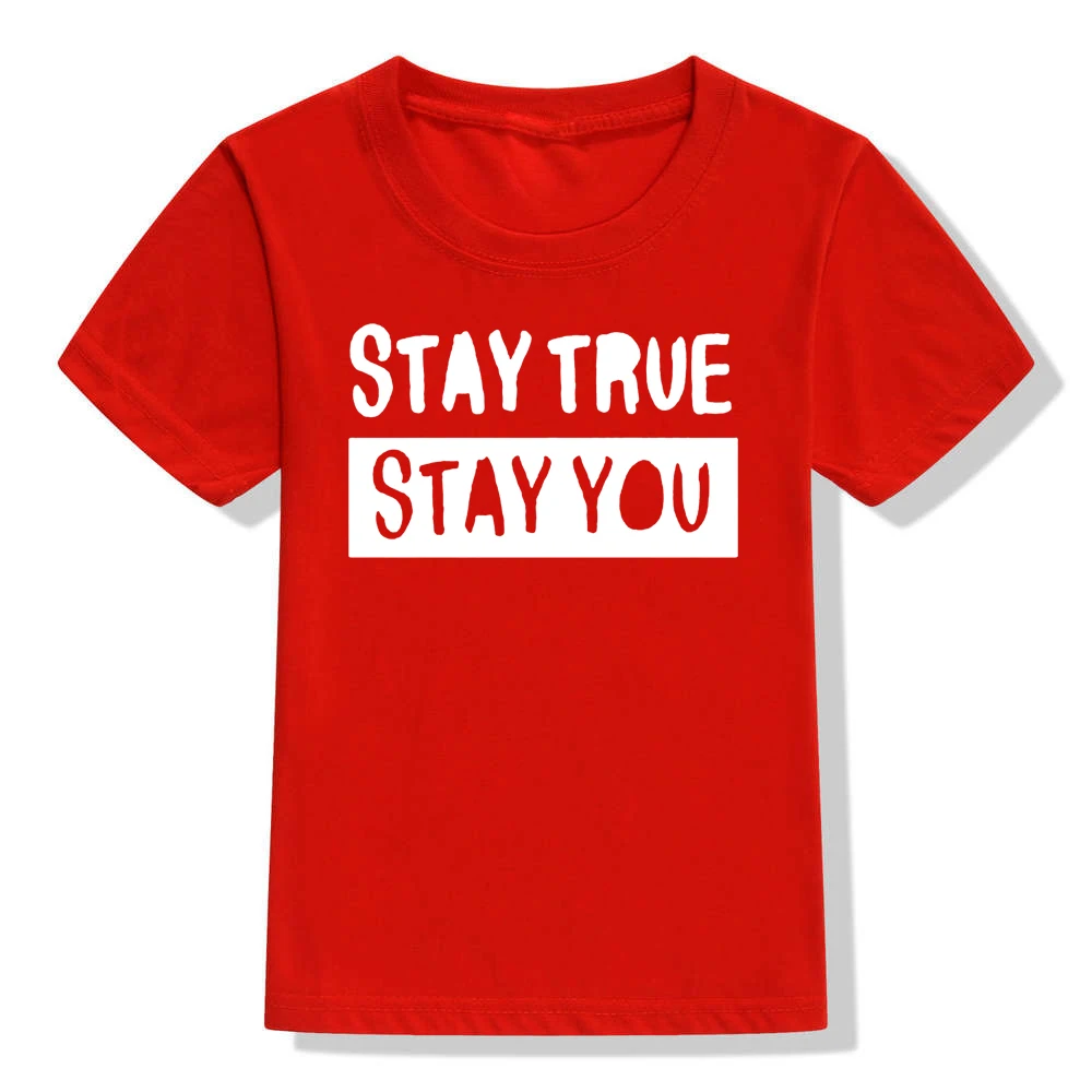 51X2-KSTRD- Модная Детская футболка с надписью «Stay True Stay You»; хипстерские футболки с короткими рукавами для маленьких мальчиков и девочек; Детские Летние повседневные Забавные футболки; одежда - Цвет: 51X2-KSTRD-