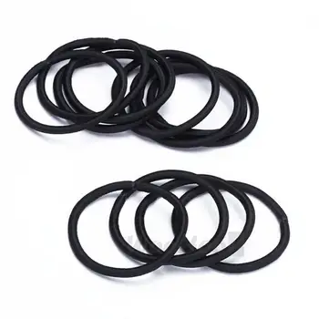 

100Pcs Black Hair Elastics Hairbands Ponytail Holder Thick Snag Free Endless Hair Ties Rubber Bands Headband