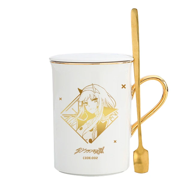 Zero Two Darling White Mug Coffee Cup Milk Tea Cups Gift For Friends Zero  Two Anime Darling In The Franxx Darling 02 Franxx 002 - AliExpress