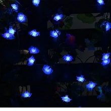 Газон Солнечный розовый цветок светодиодная гирлянда для декоративных рождественских праздников Свадебные вечеринки сад 5 м 20 светодиодов 9 м 50 светодиодов 10 м 100 светодиодов