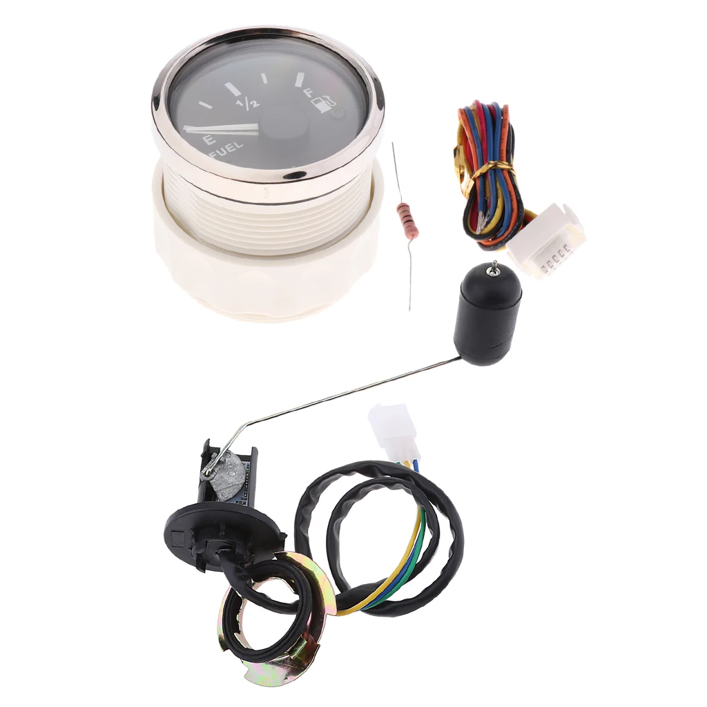 Adjustable Fuel Level Sender Sending Unit + Fuel Level Gauge Meter for Boat
