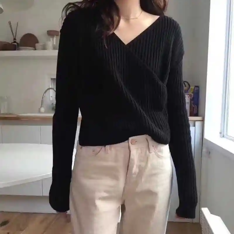 fitted wrap sweater