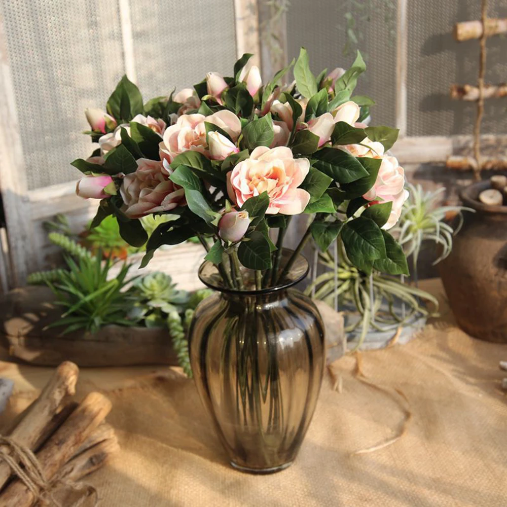 Искусственные цветы для свадьбы, украшения дома, искусственные цветы, 3 головки