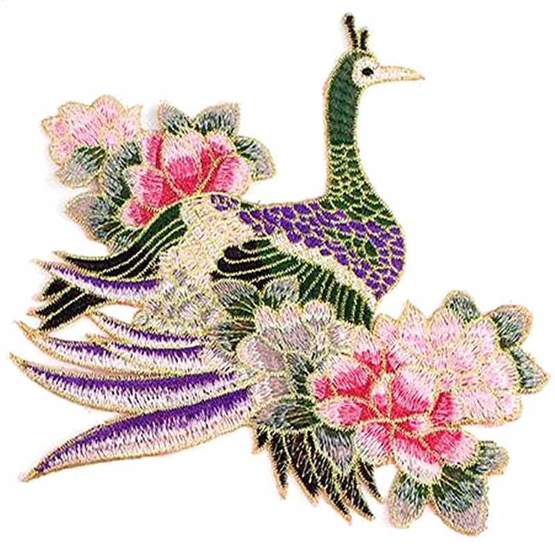 24 см нашивки с птицами Peafowl для одежды ткань странные вещи наклейки