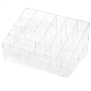 

24 Lipstick Storage Boxes Holder Display Stand Clear Jewelry Box Storage Cosmetic Organizer Mascara Crystal Makeup A4U2