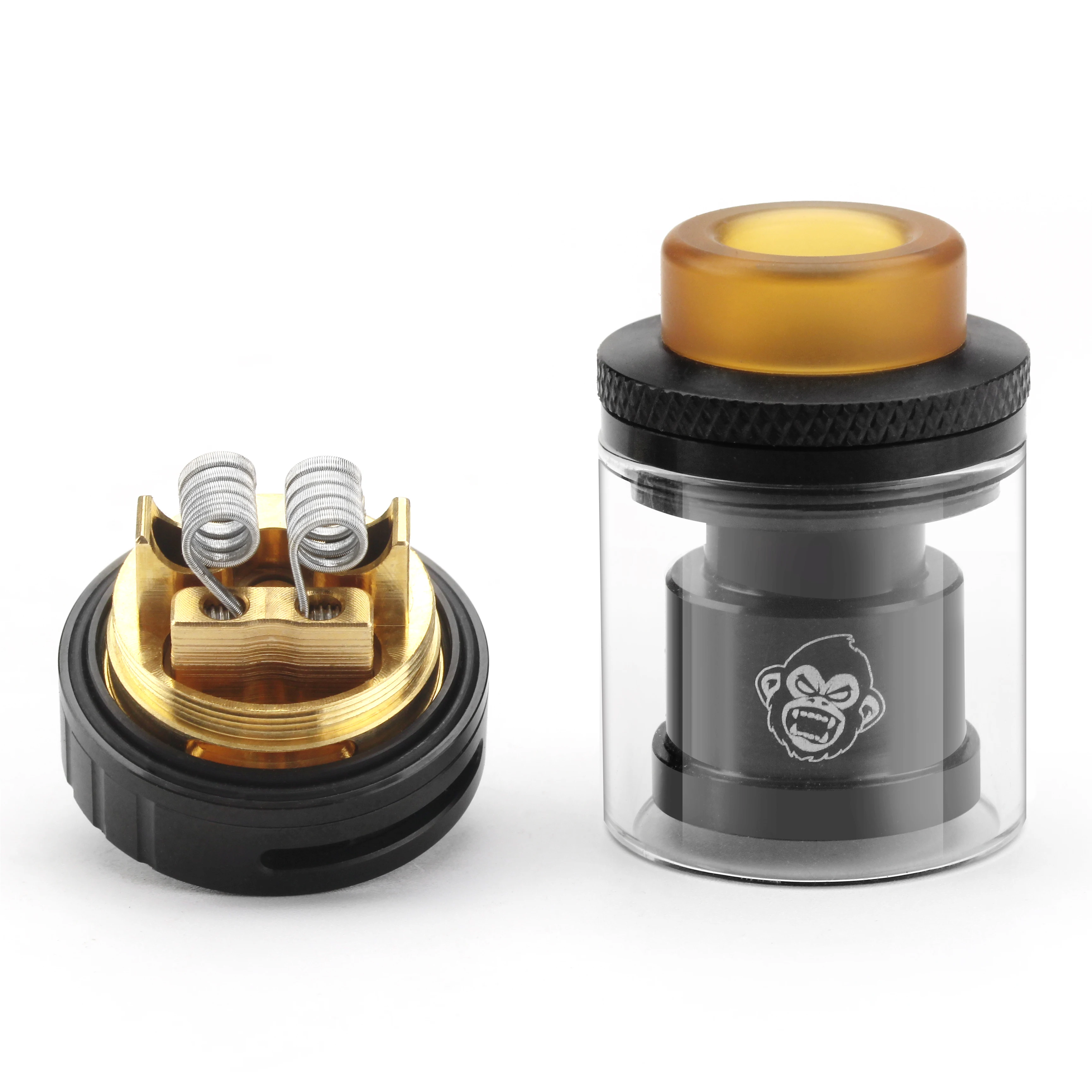 Bobina padre SS RTA atomizador Dual 24mm 3ml bombilla de vidrio llenar vaporizador tanque del Zeus X para caja de cigarrillos electrónicos Mod Vape