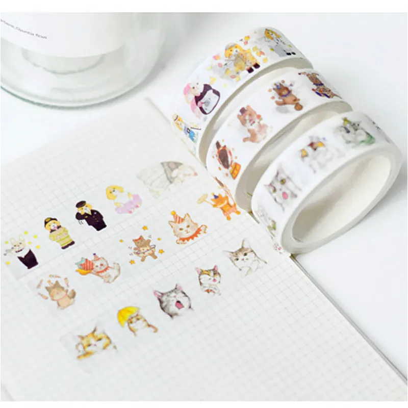 

A Reel of Gorgeous Washi Tape 15mm*5m Masking Tape Petal Animal High-quality Paper Masking Tapes Japanese Scrapbooking Sticker