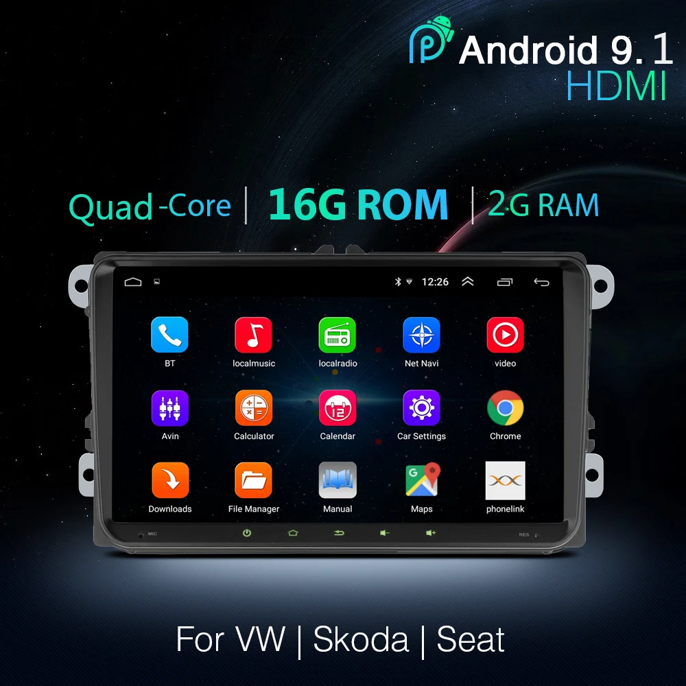 9 дюймов 2 Din Автомобильный мультимедийный плеер Android 9,1 авто радио для Skoda/Seat/Volkswagen/VW/Passat b7/POLO/GOLF 5 6 50
