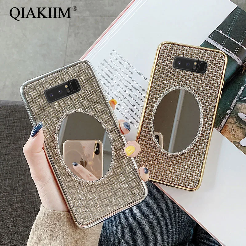 

Rhinestone Bling Glitter Case for Samsung Galaxy S7 Edge S8 S9 S10 Plus S10E Soft Silicone TPU Diamond Mirror Sexy Girl Cover