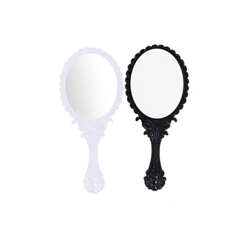 

Handheld Makeup Mirror Vanity Mirror Butterfly Pattern Cosmetic Mirror Portable Pocket Mirror Looking Glass (White, Black)