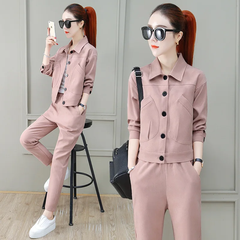

Spring Fashion Casual WOMEN'S Suit 2020 Spring Clothing New Style Fashion Spring Slimming Western Style by Age Skinny Pants Two-