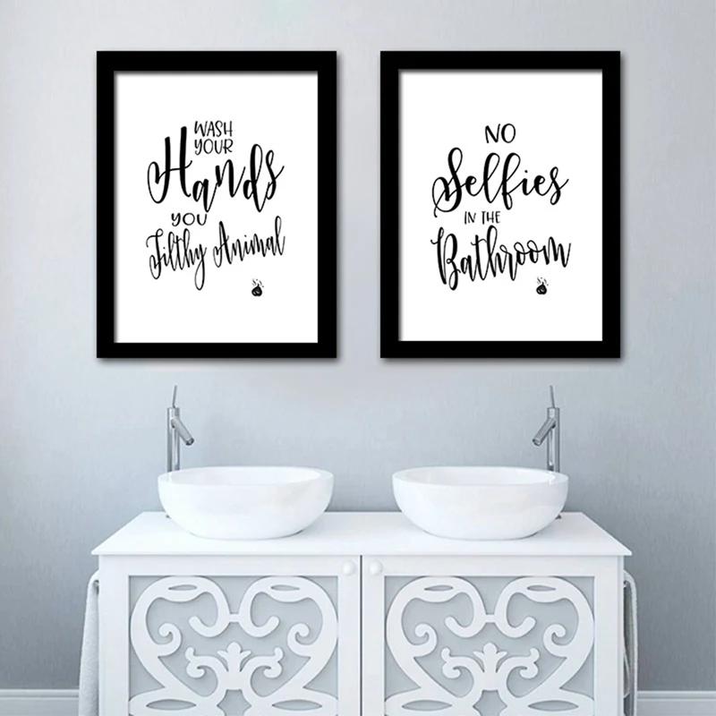 

Funny Bathroom Sign Canvas Poster Wall Art Prints , No Selfies Enjoy Your Poop Please Remain Seated Toilet Signs Bathroom Decor