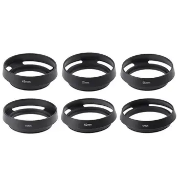 

49mm 55mm 58mm 57mm Black Metal Vented Curved Lens Hood DSLR Camera Mount for Leica Canon Nikon Lens Adapter High Quality