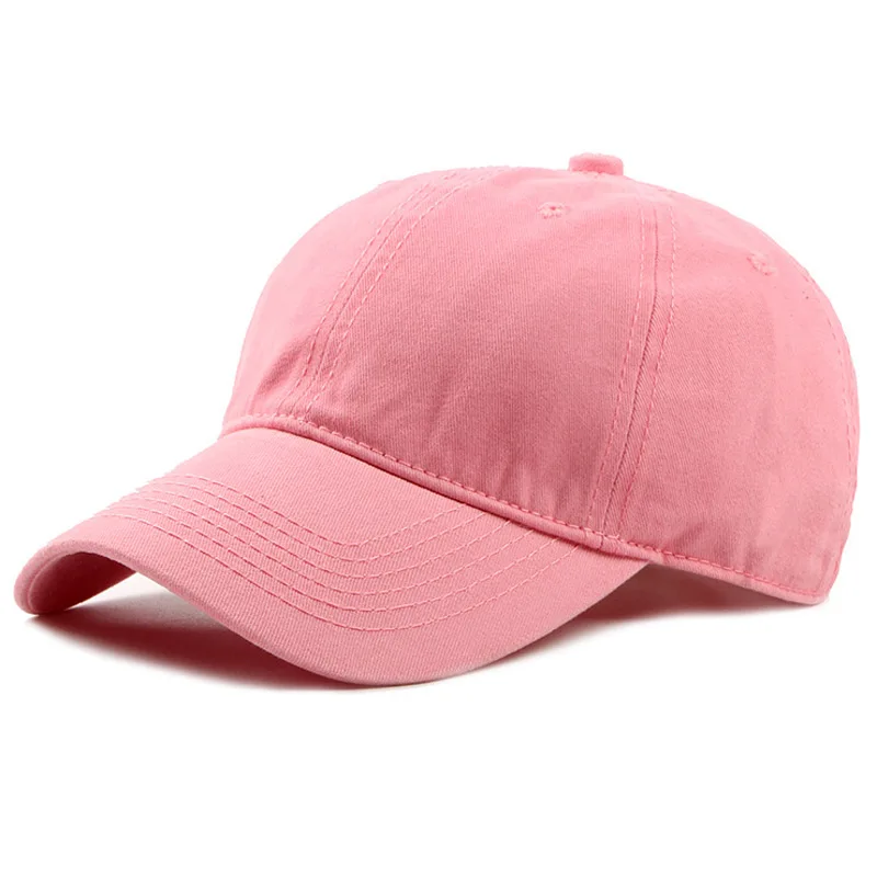 Womens Pink Baseball Cap Daily Curved Bill Snapback Size 58cm Washed Dyed Cotton Hats Blue Green