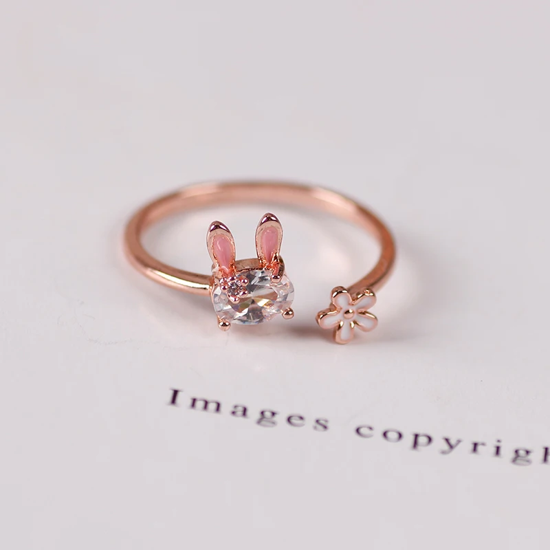 Hot Selling Fashion Jewellery Women's Ring Cute Rabbit Animal Rings Opening Adjustable Metal Ring 2021 New Pink Jewelry Gift Hot Selling Fashion Jewellery Women's Ring Cute Rabbit Animal Rings Opening Adjustable Metal Ring 2021 New Pink Jewelry Gift