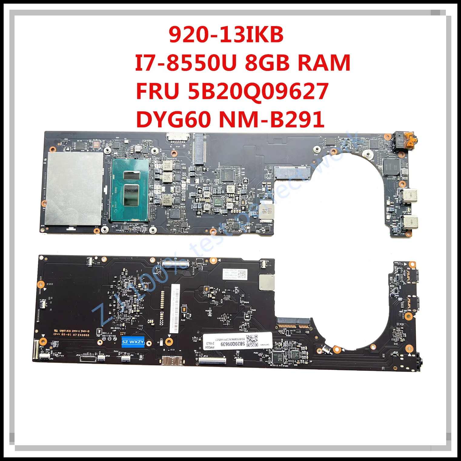 Для Lenovo YOGA 920-13IKB материнская плата для ноутбука с SR3LC I7-8550U 8 Гб оперативной памяти
